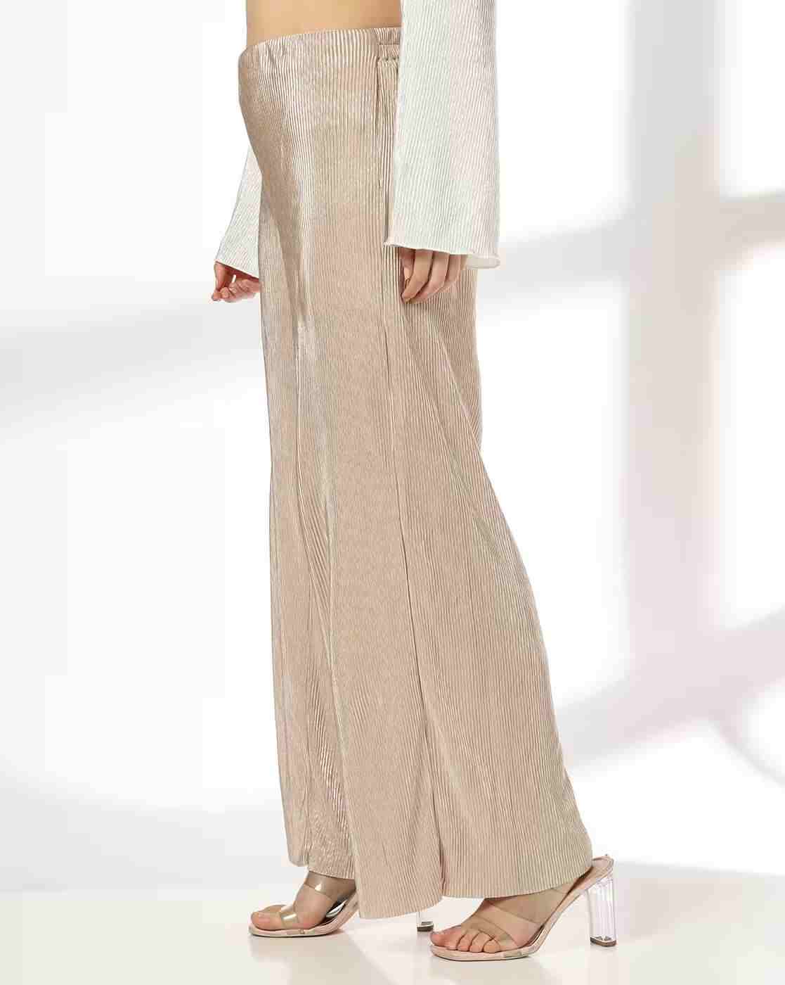 RIO | Women Ribbed Relaxed Fit Plisse Pants|1