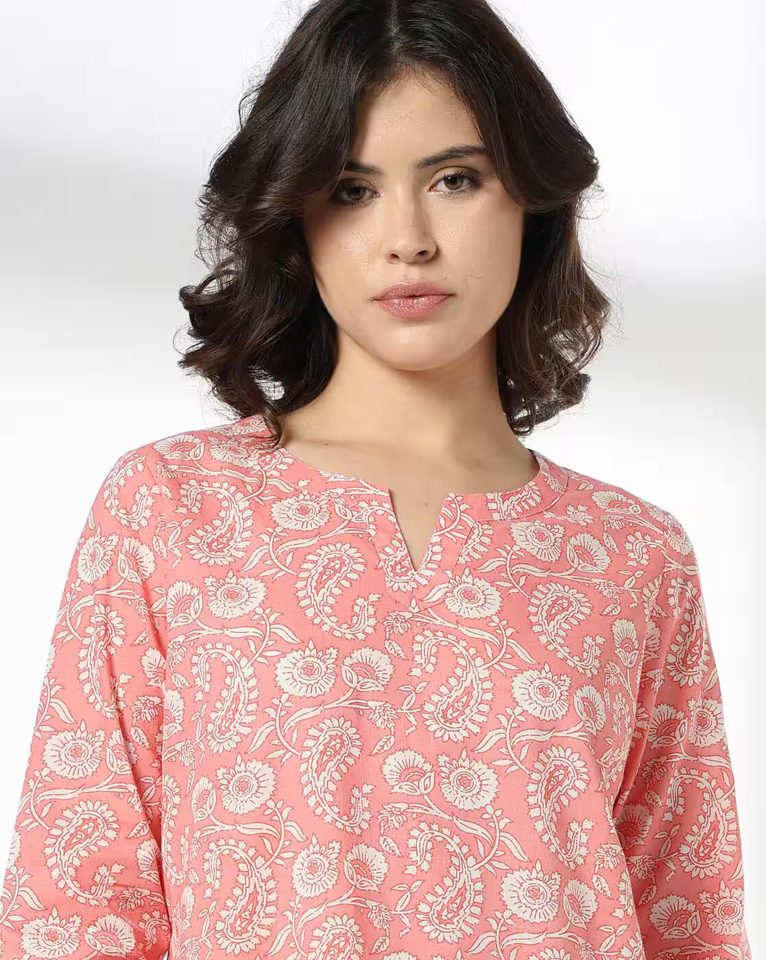 RIO | Women Floral Print Cotton Top & Pyjamas Set|3