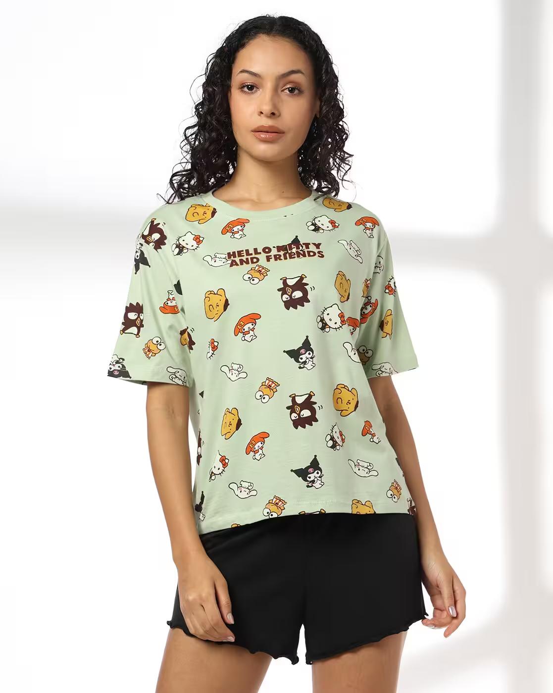 RIO | Women Hello Kitty & Friends Print Round-Neck T-Shirt|0