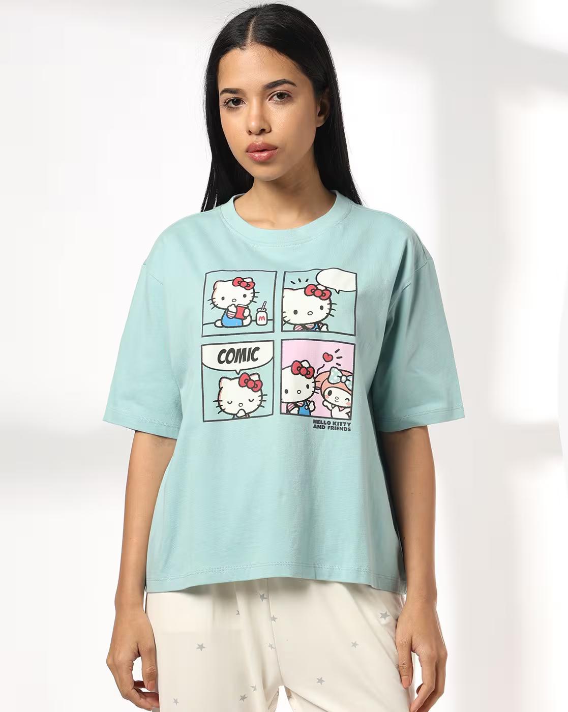 RIO | Women Hello Kitty Comic Print T-Shirt|0