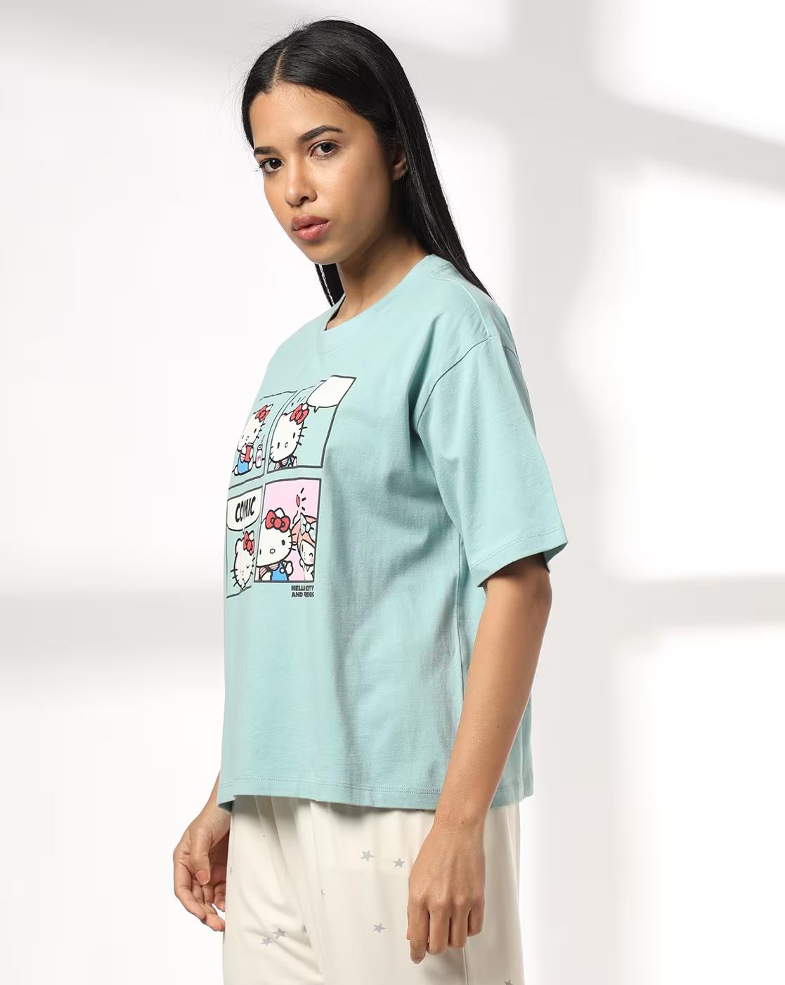 RIO | Women Hello Kitty Comic Print T-Shirt|1