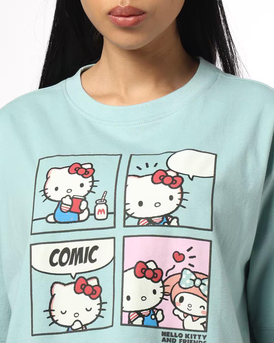 RIO | Women Hello Kitty Comic Print T-Shirt|3