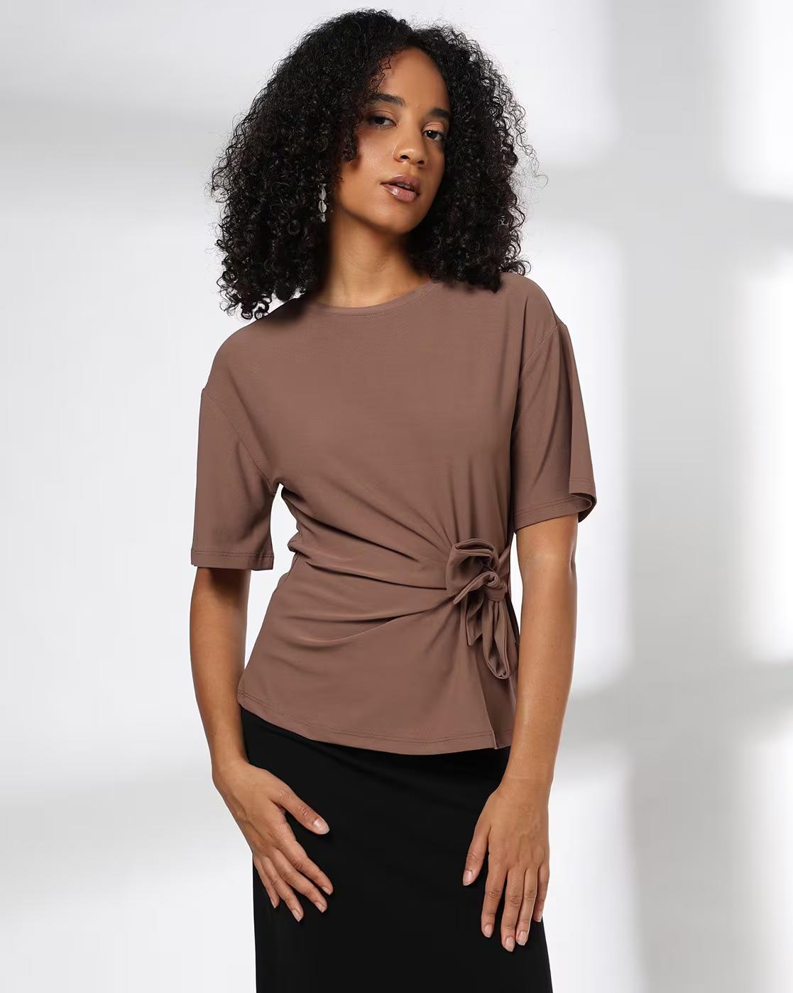 RIO | Women Regular Fit Top with Tie-Up|0