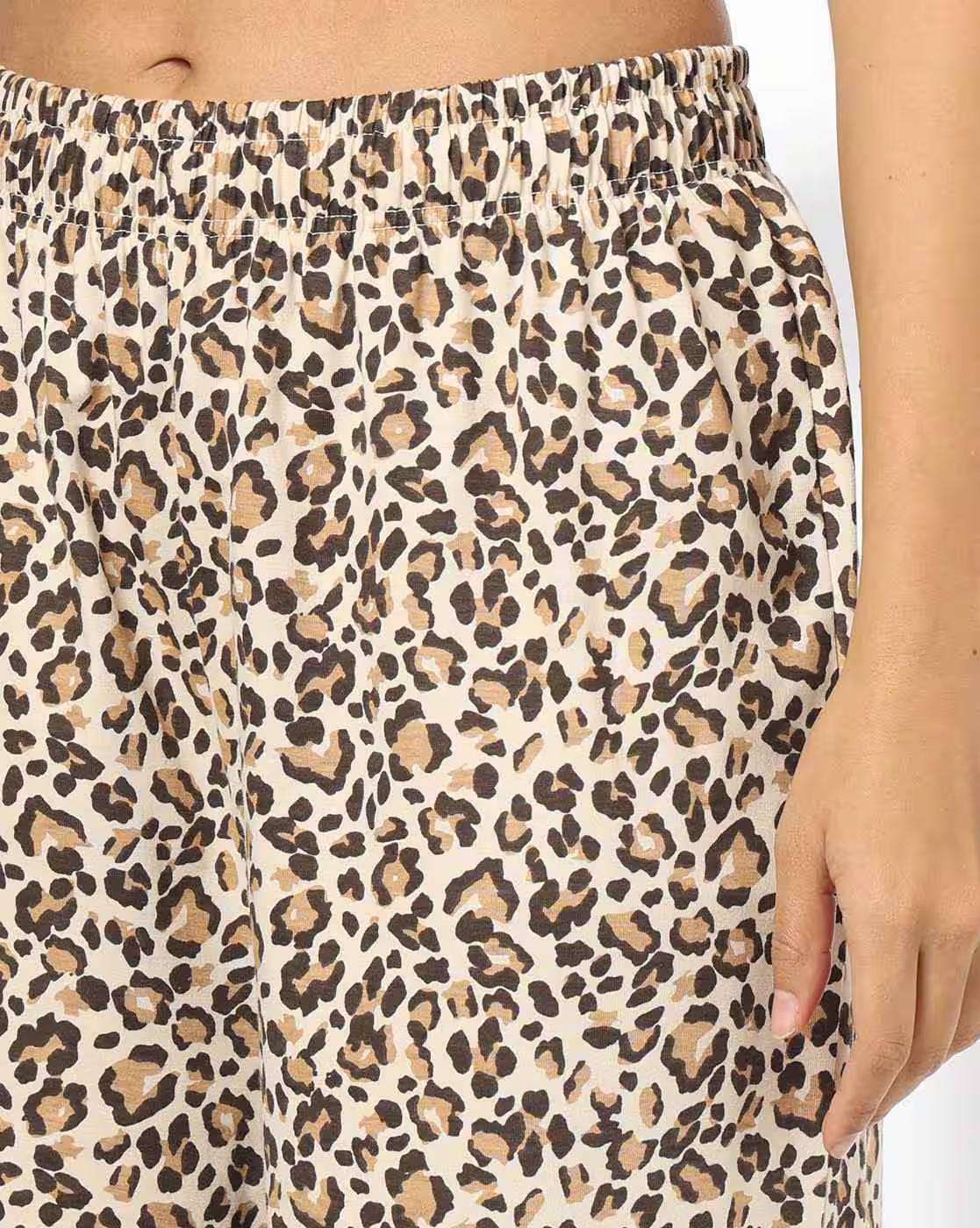 RIO | Women Animal Print T-Shirt & Pyjamas Set|5
