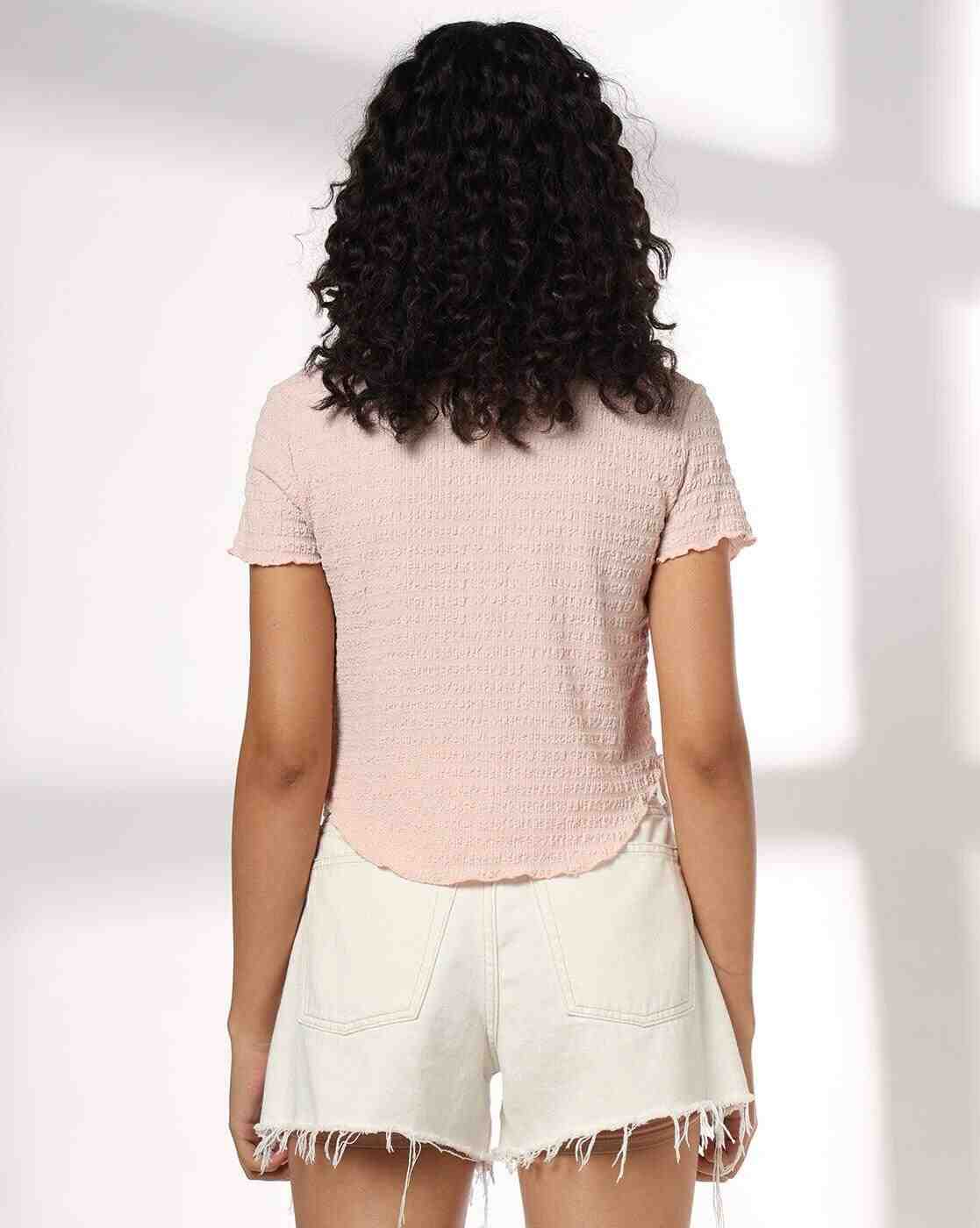 RIO | Women Patterned Slim Fit Crop Shirt|2