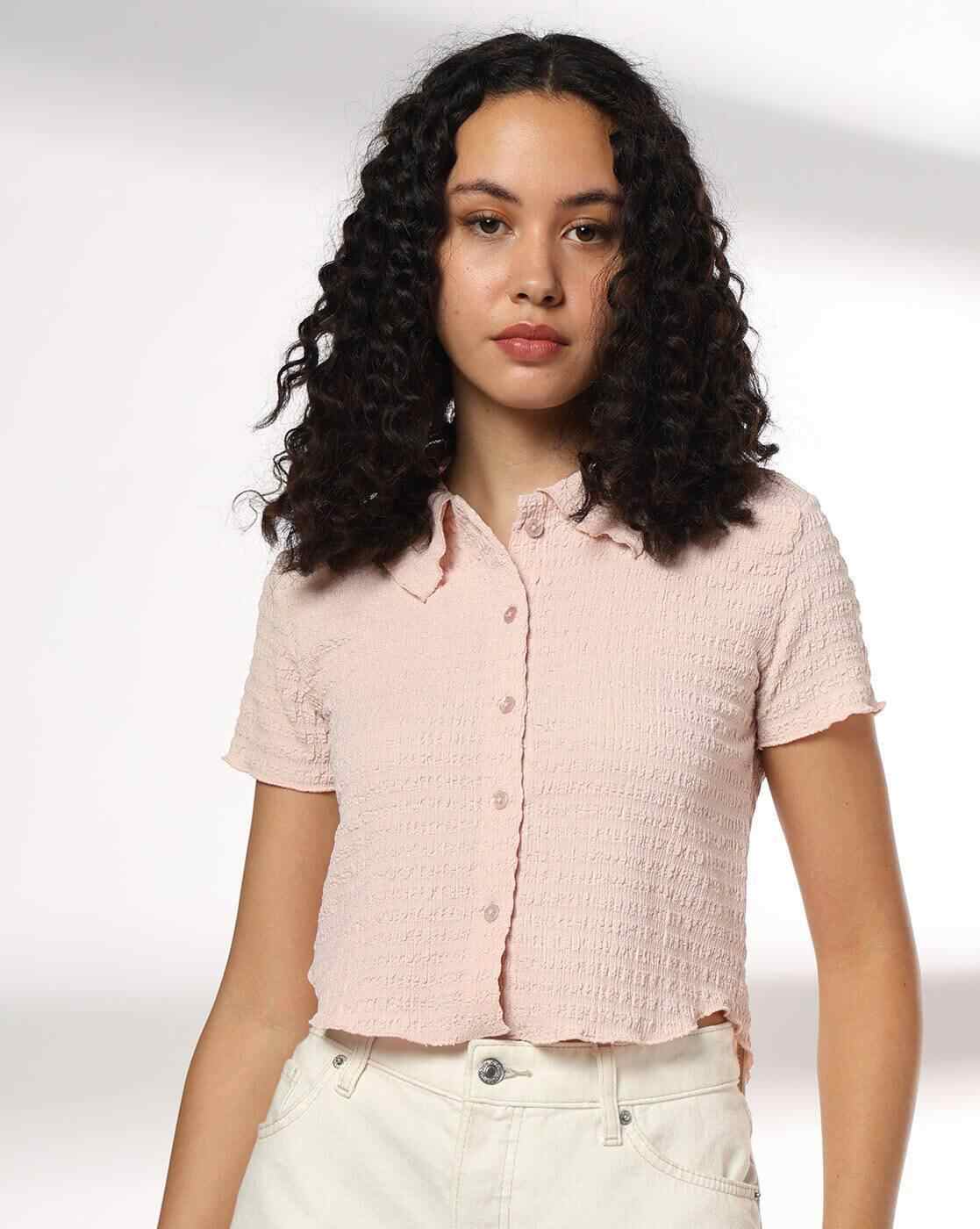 RIO | Women Patterned Slim Fit Crop Shirt|3