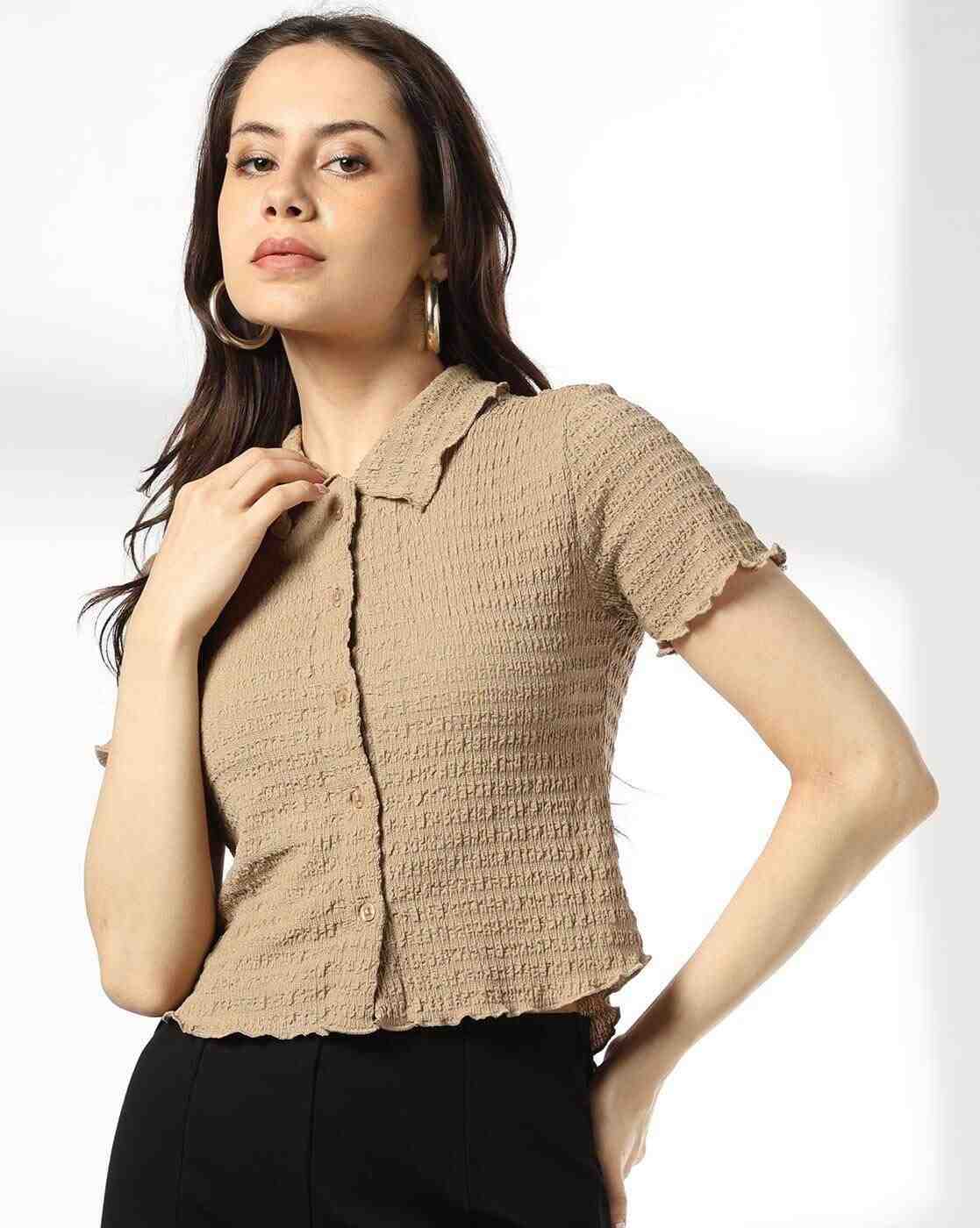 RIO | Women Slim Fit Crop Shirt|0