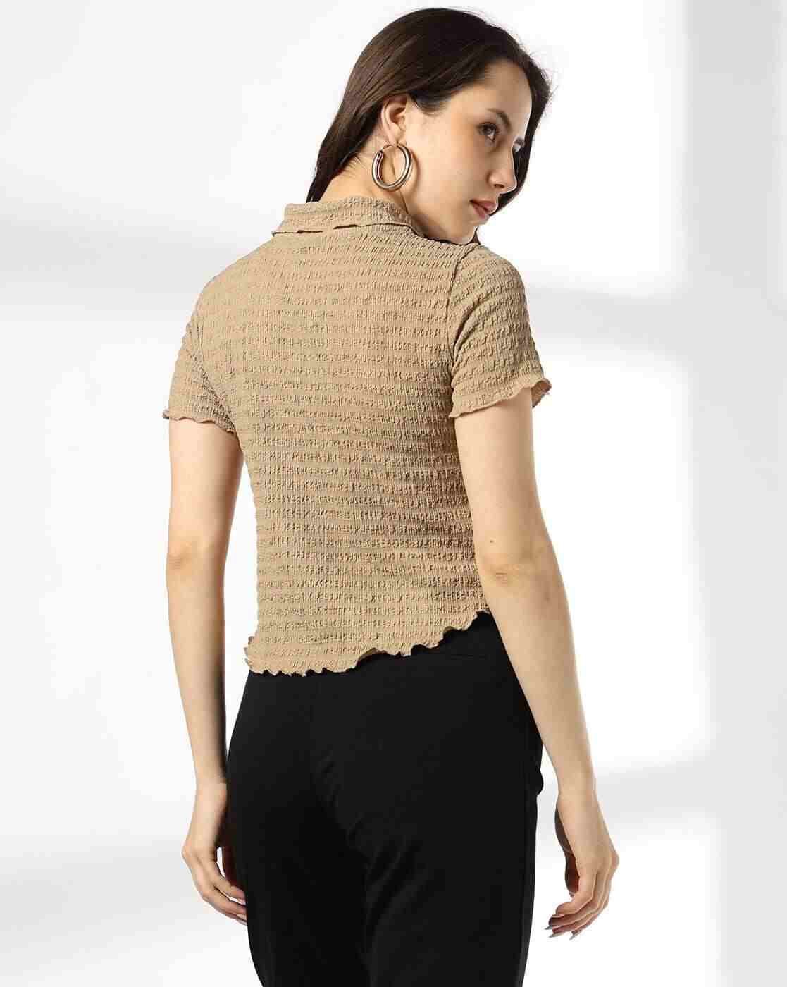 RIO | Women Slim Fit Crop Shirt|2