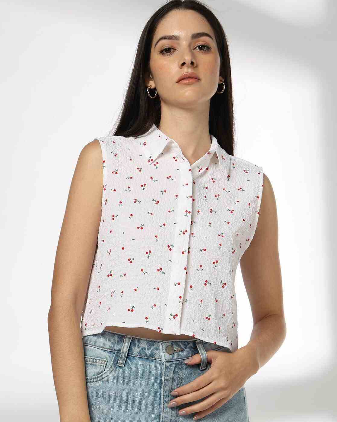 RIO | Women Printed Regular Fit Crop Shirt|0