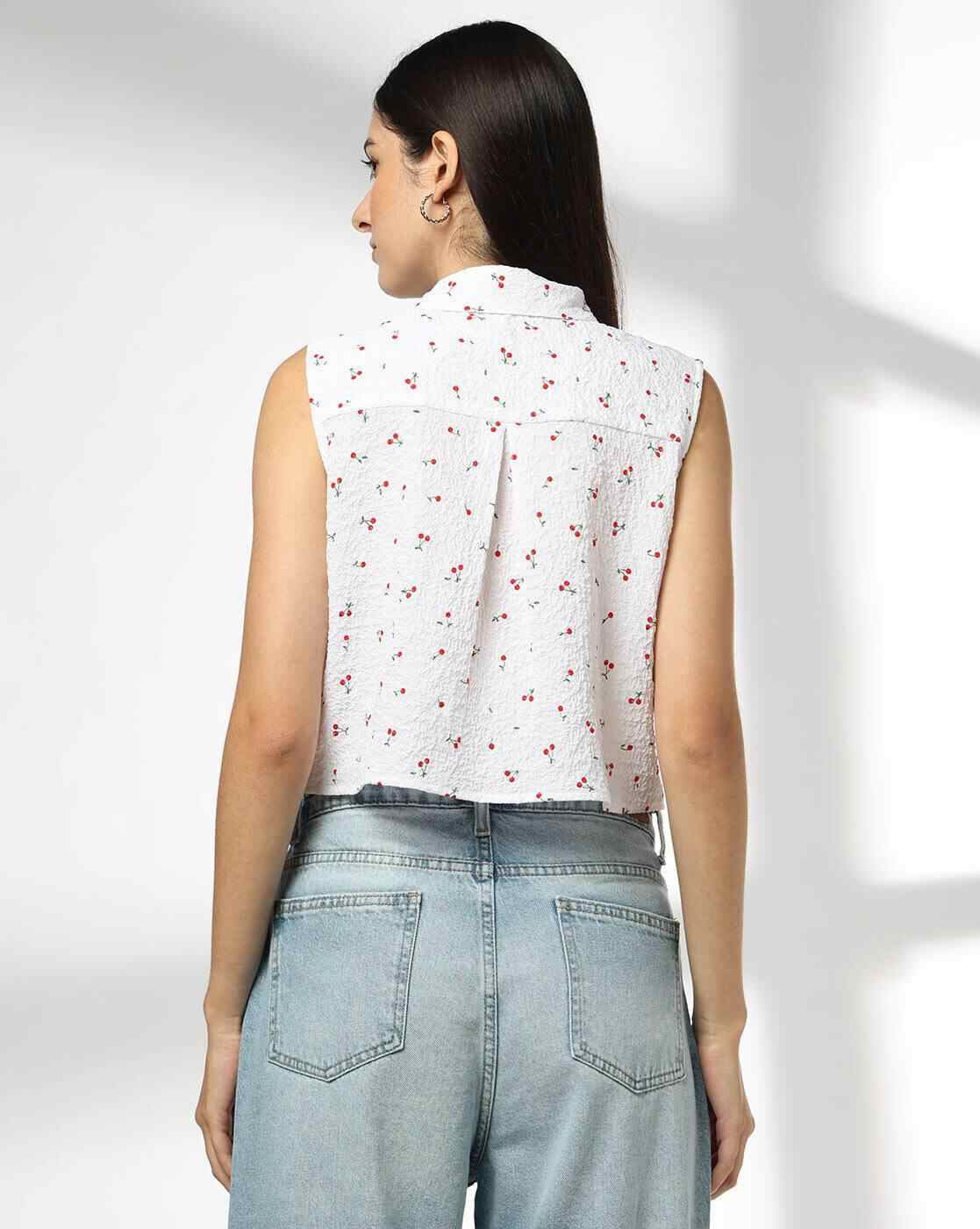 RIO | Women Printed Regular Fit Crop Shirt|2