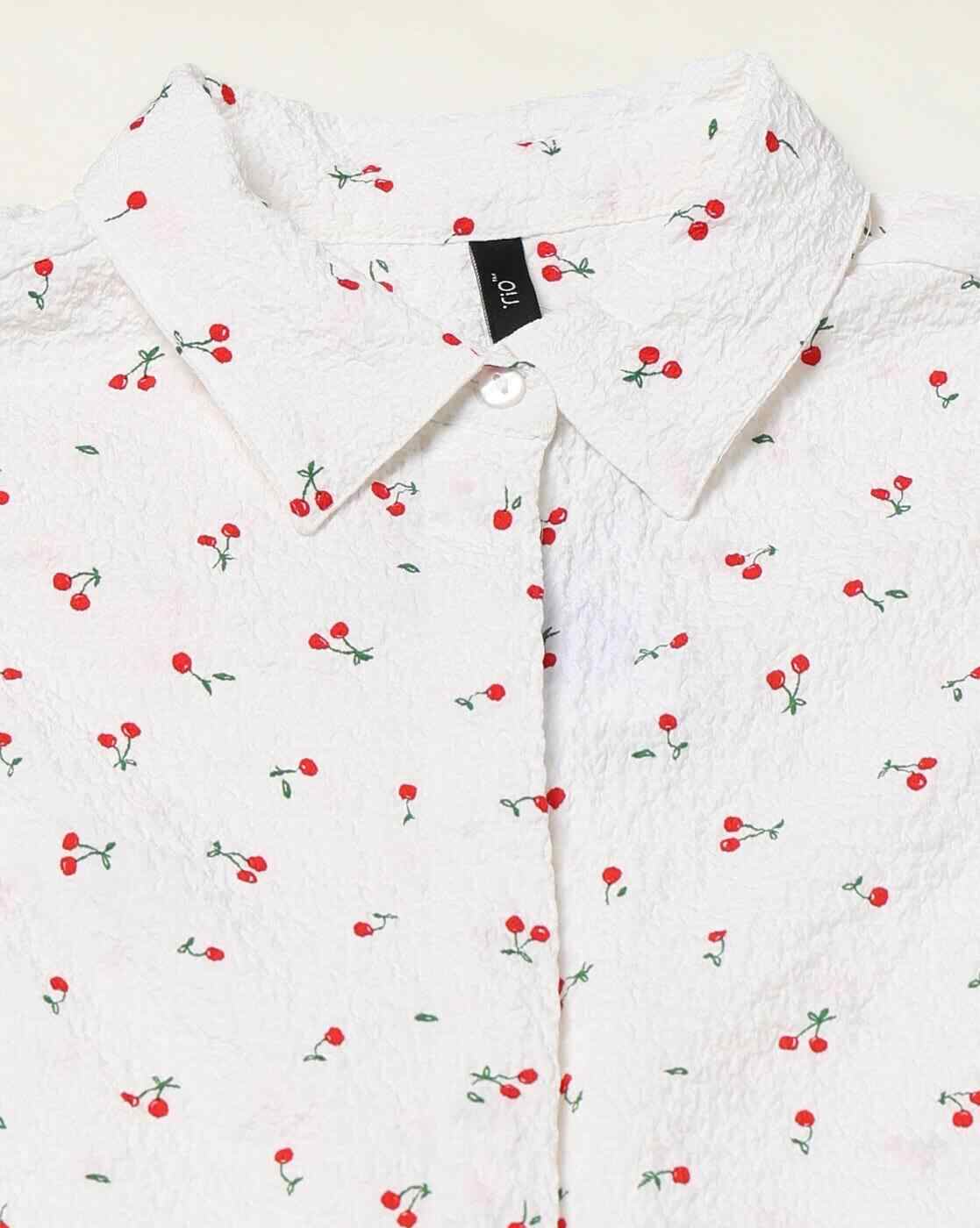 RIO | Women Printed Regular Fit Crop Shirt|4