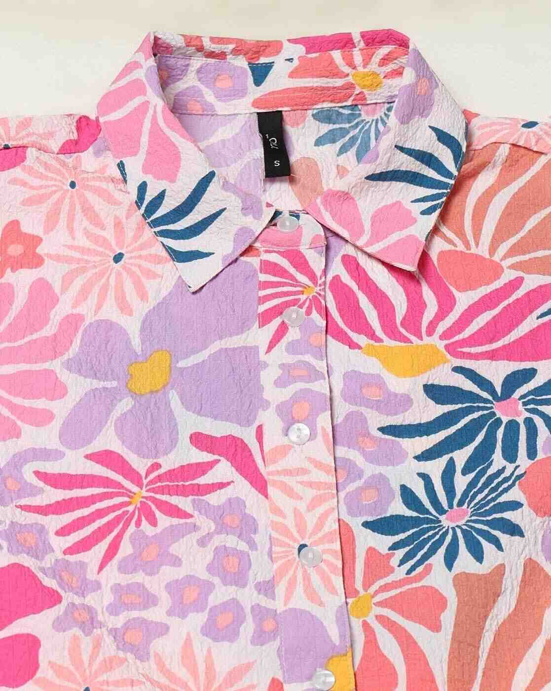 RIO | Women Floral Print Regular Fit Crop Shirt|4