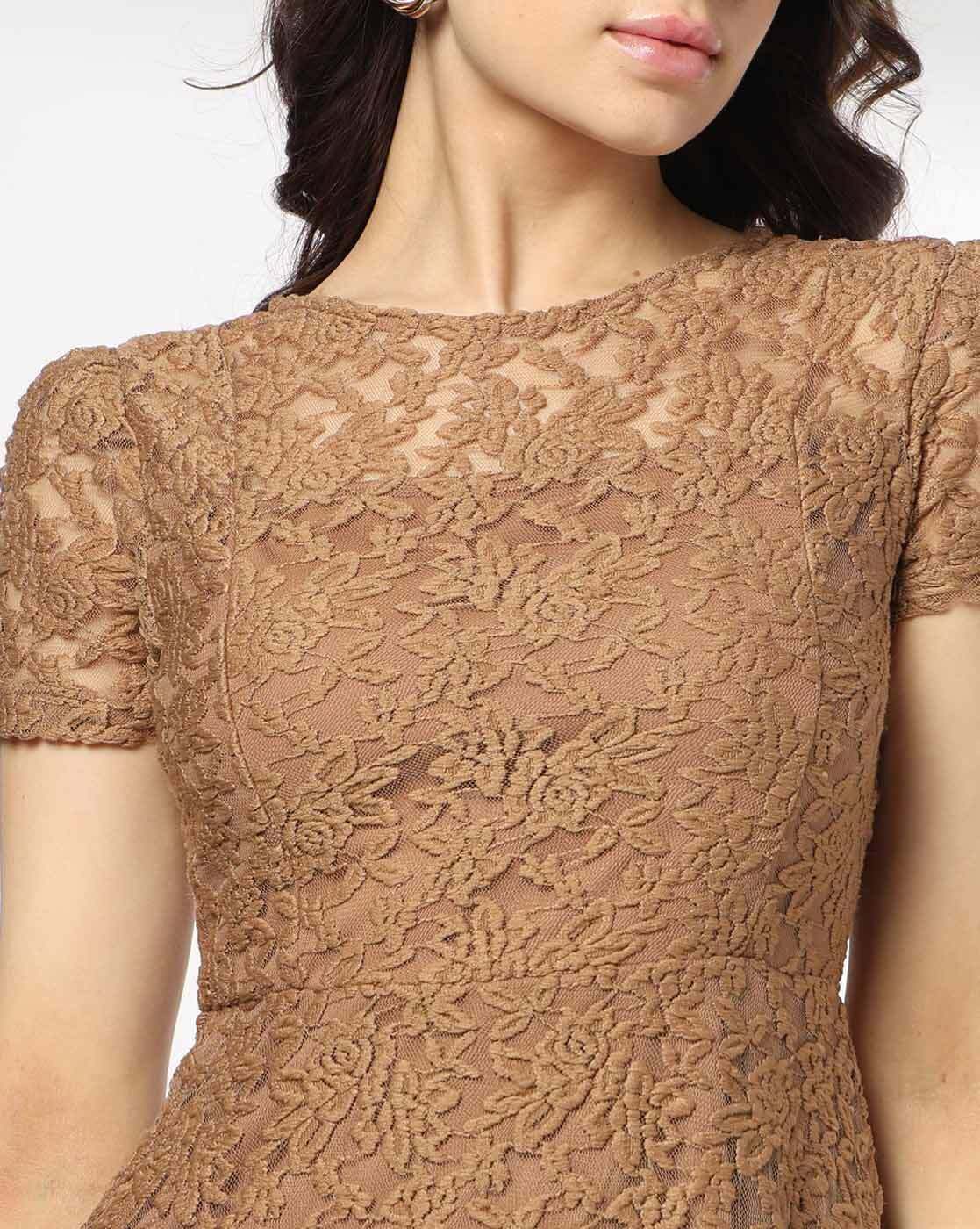 RIO | Women Lace Panelled Fit & Flare Dress|3