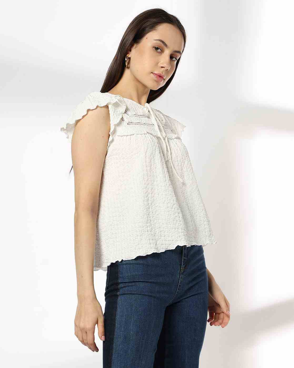 RIO | Women Lace Insert Boho Regular Fit Top|1