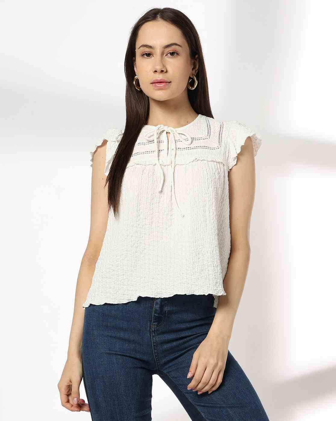 RIO | Women Lace Insert Boho Regular Fit Top|3