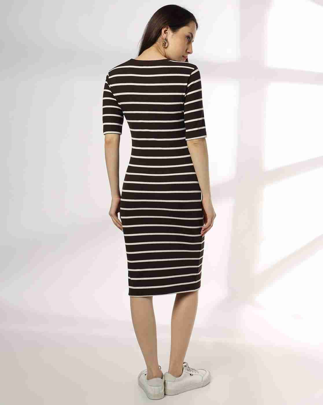 RIO | Women Stripes Bodycon Midi Dress|2