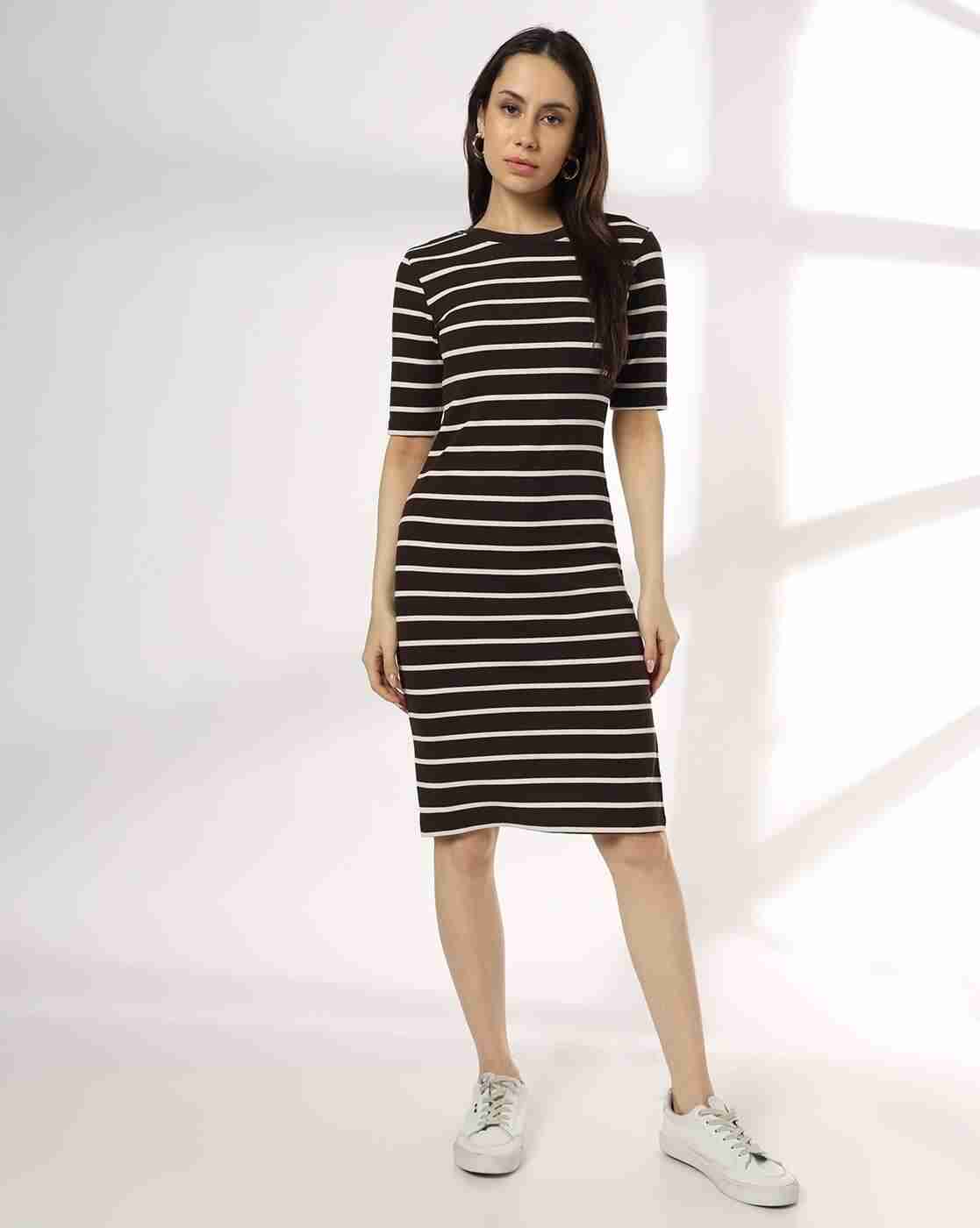 RIO | Women Stripes Bodycon Midi Dress|3