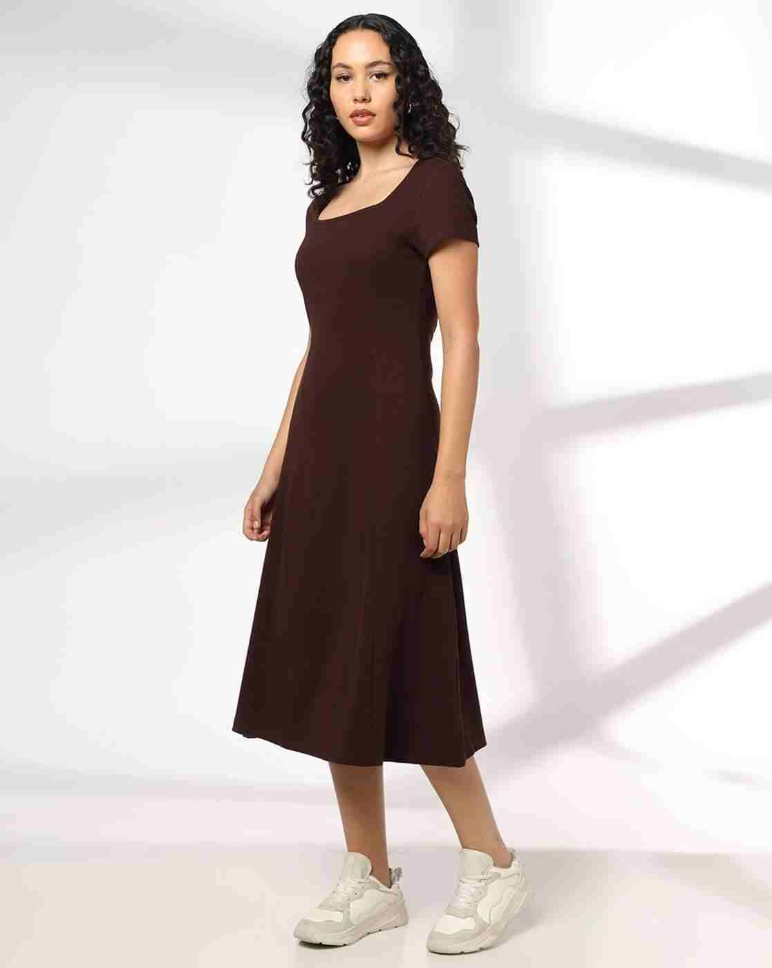 RIO | Women Round-Neck A-Line Dress|1