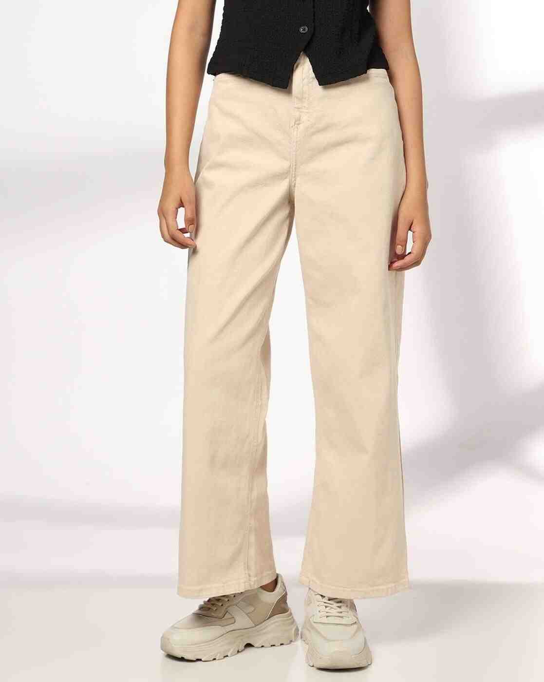 Women Straight Fit Flat-Front Trousers