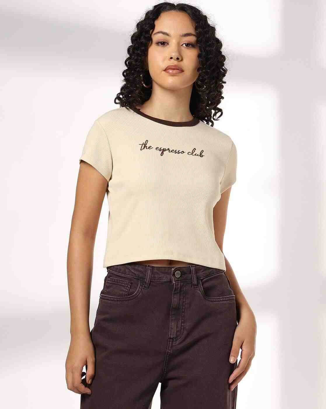 RIO | Women Ribbed Boxy Fit Crew-Neck T-Shirt|0