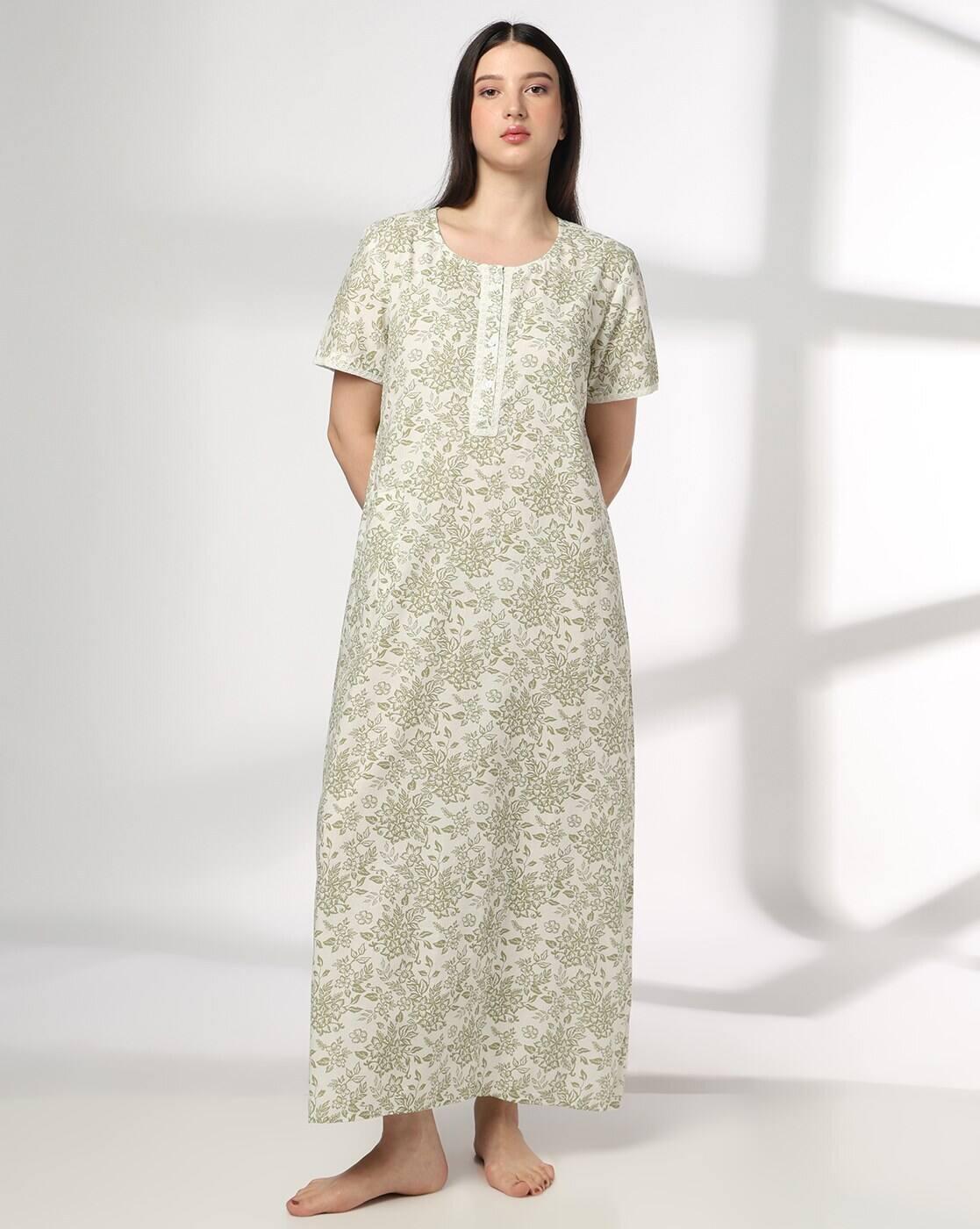 RIO | Women Floral Print Round-Neck Nighty|0