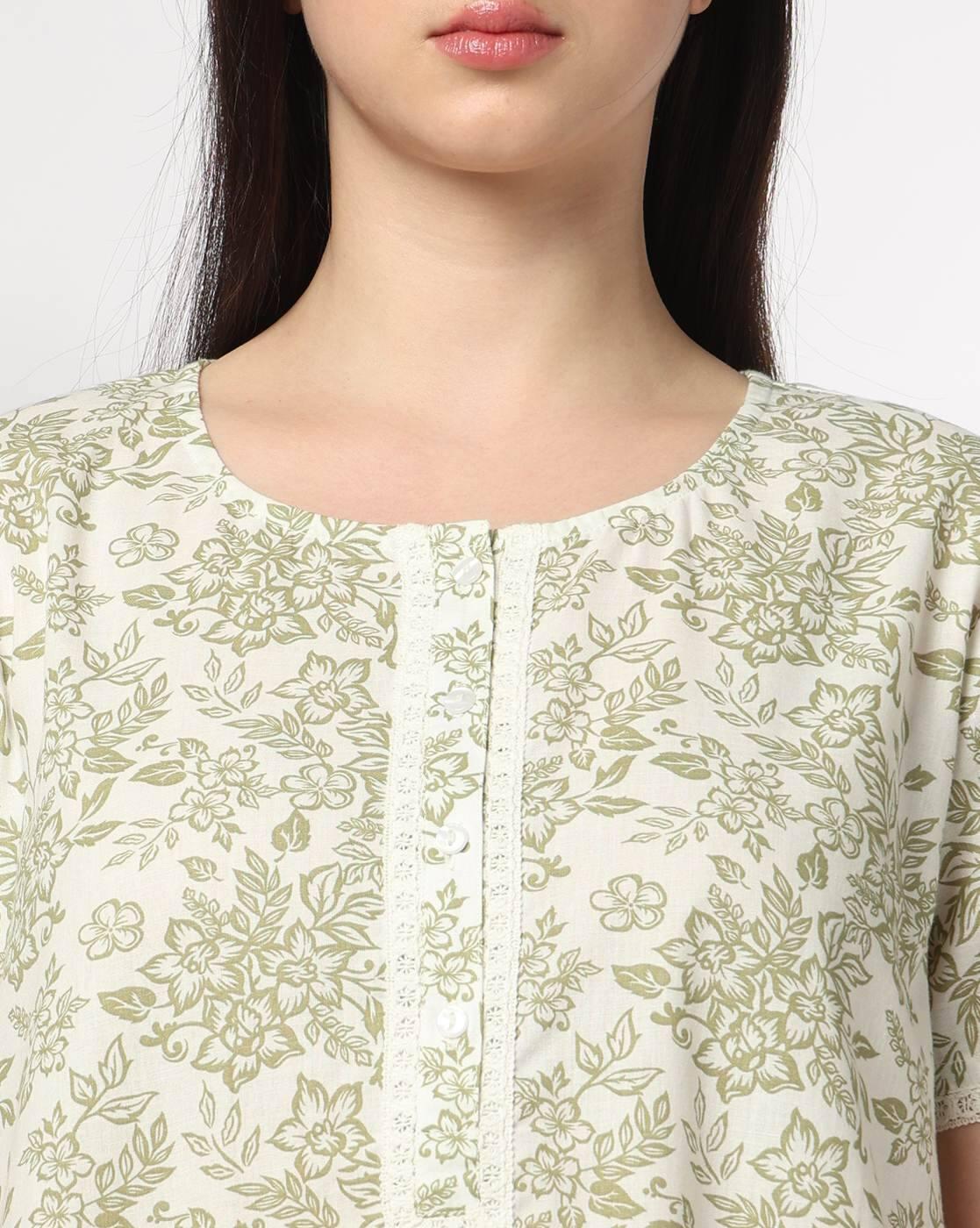 RIO | Women Floral Print Round-Neck Nighty|3