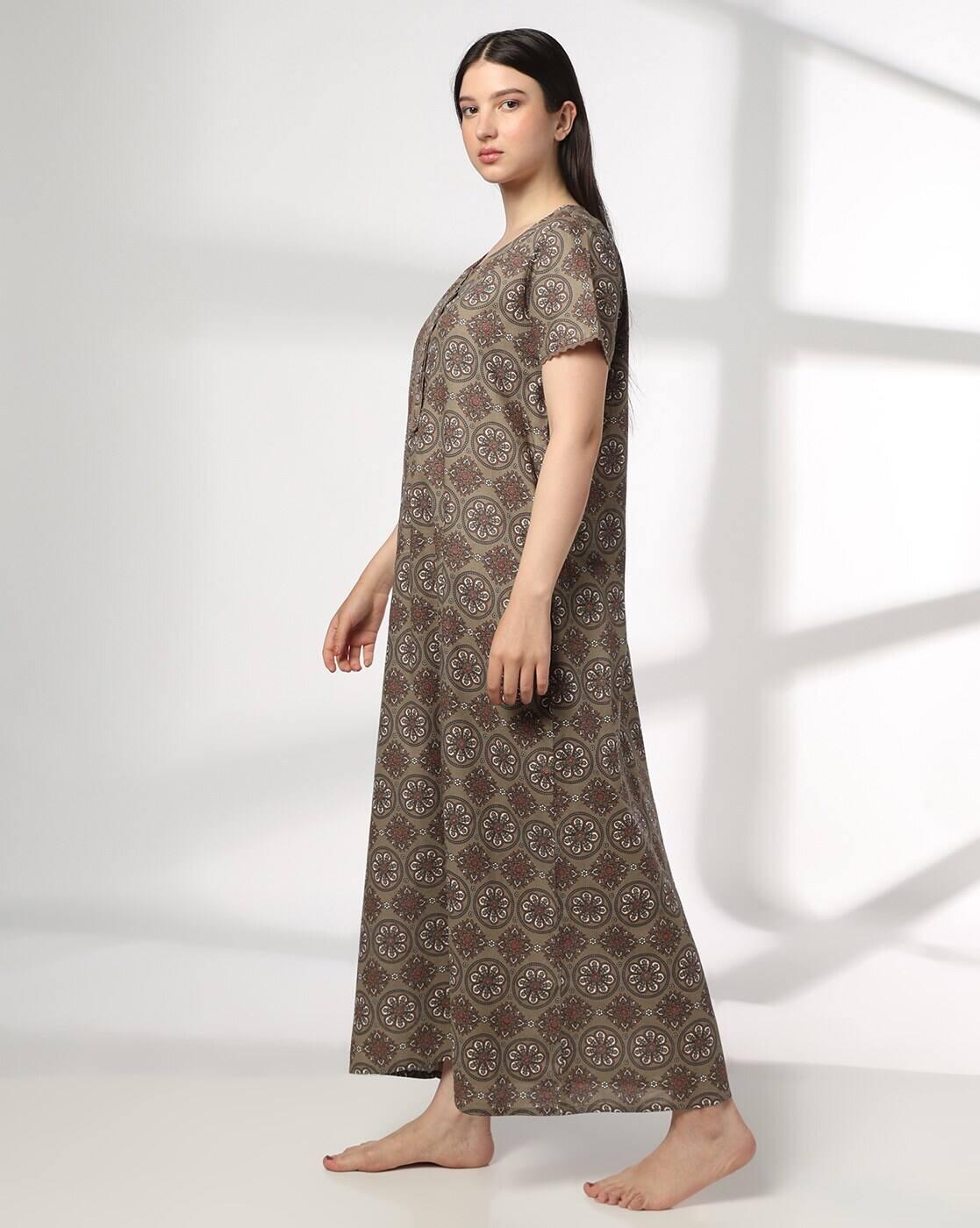 RIO | Women Floral Print Round-Neck Nighty|1