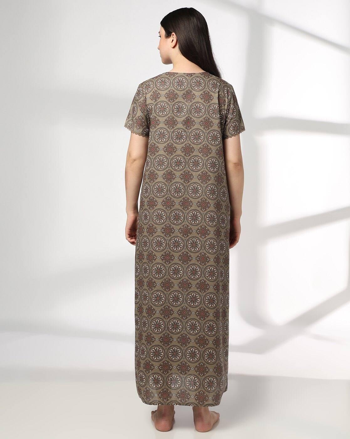 RIO | Women Floral Print Round-Neck Nighty|2