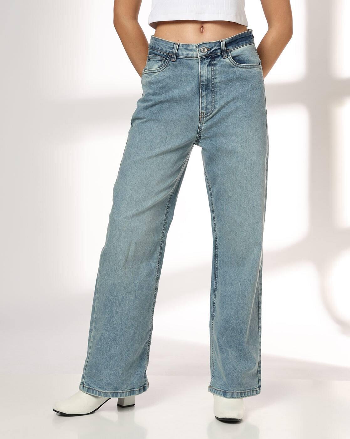 RIO | Women Mid-Wash Wide-Leg Jeans|0