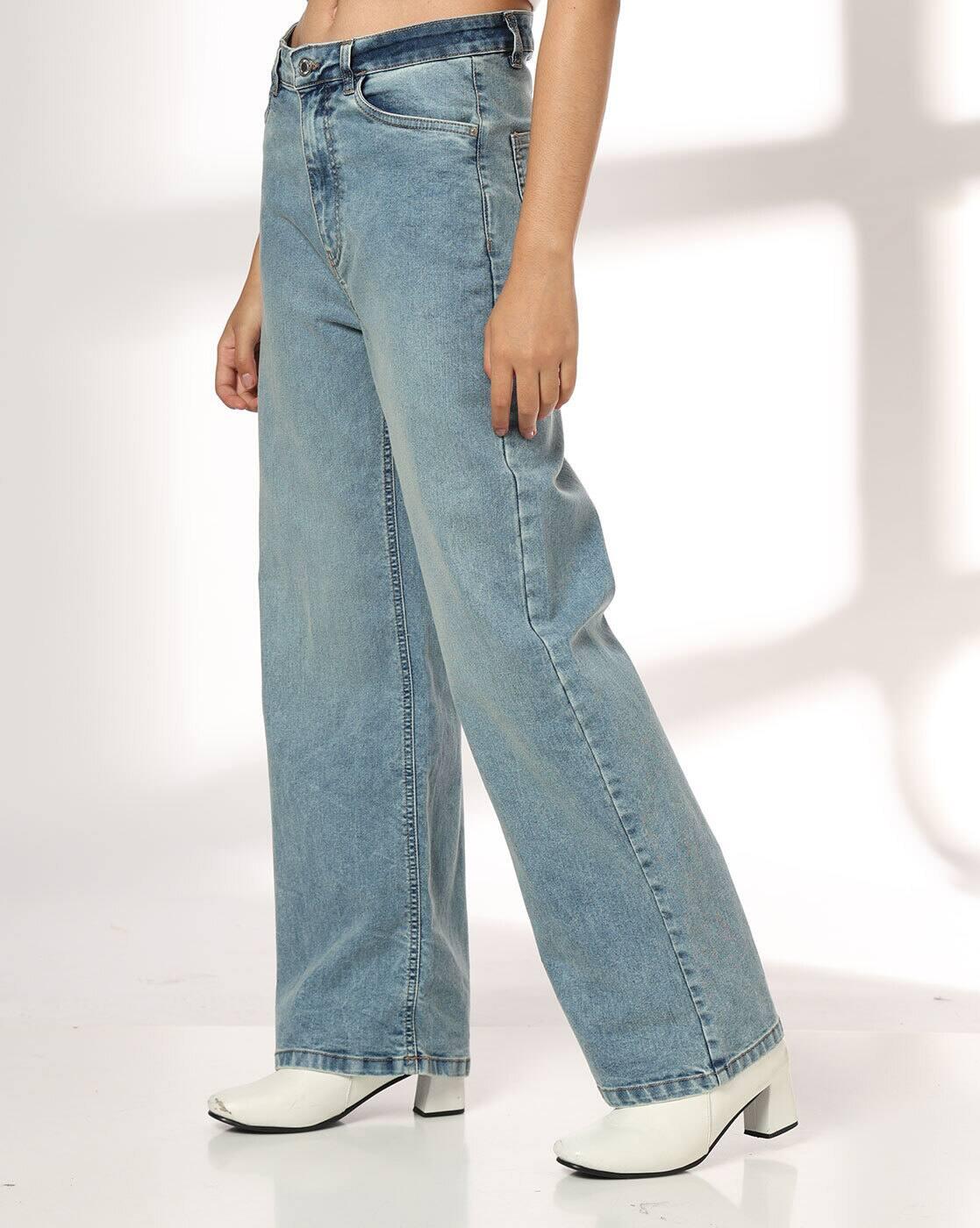 RIO | Women Mid-Wash Wide-Leg Jeans|1