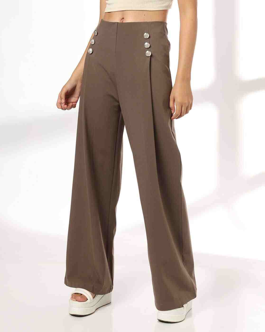 Women Button Detail Knit Trousers