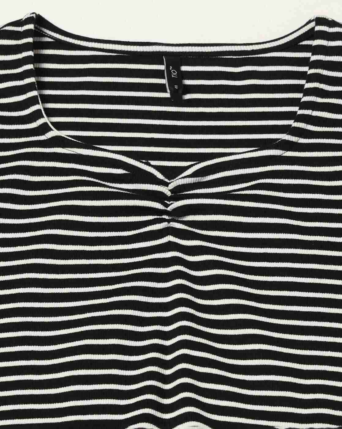RIO | Women Striped Slim Fit Sweetheart-Neck T-Shirt|4