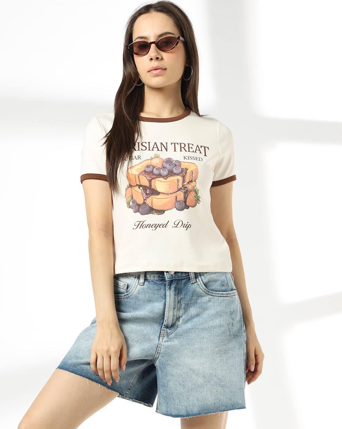 RIO | Women Graphic Print Slim Fit Crew-Neck T-Shirt|0