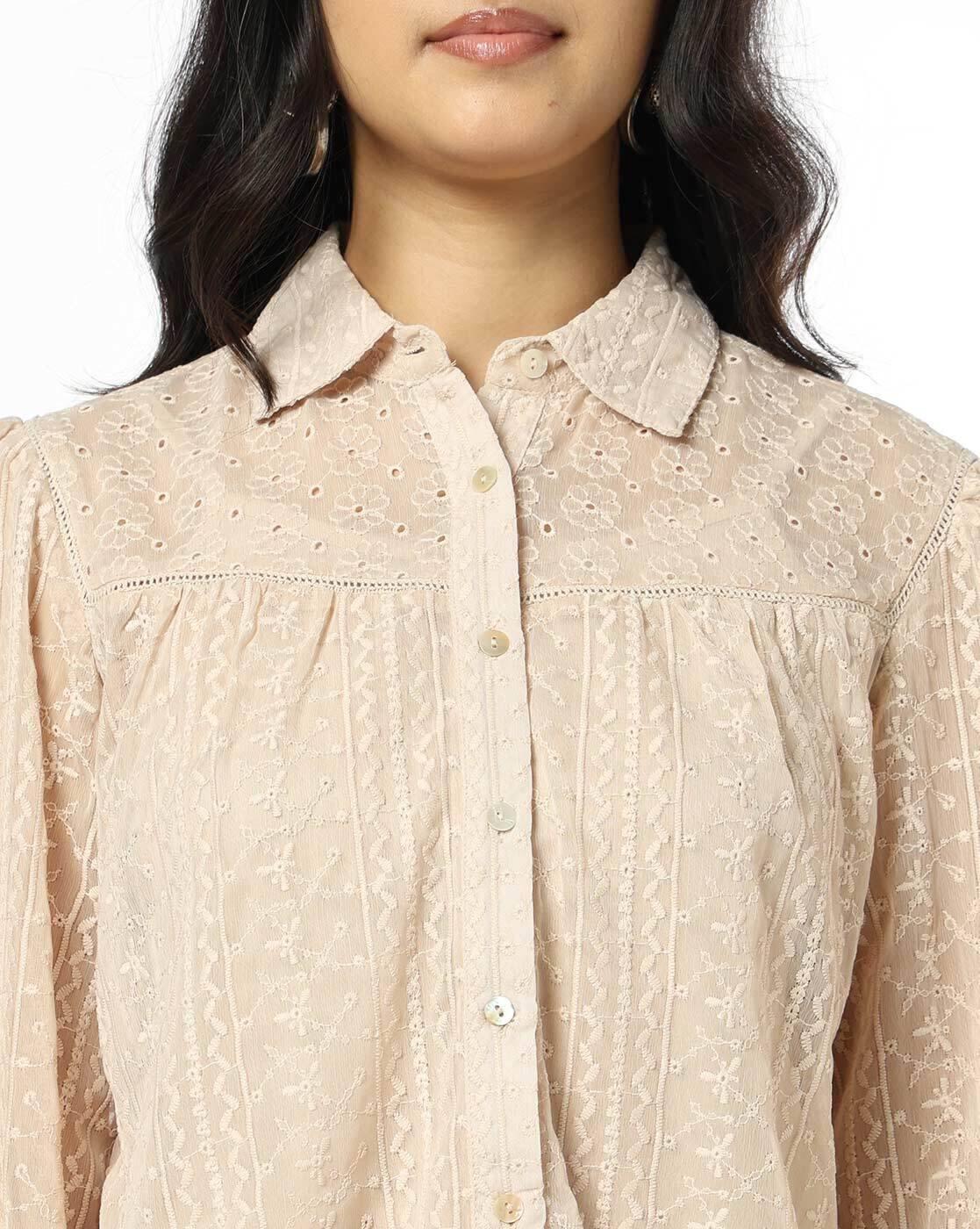 RIO | Women Schiffli Embroidered Regular Fit Shirt|4