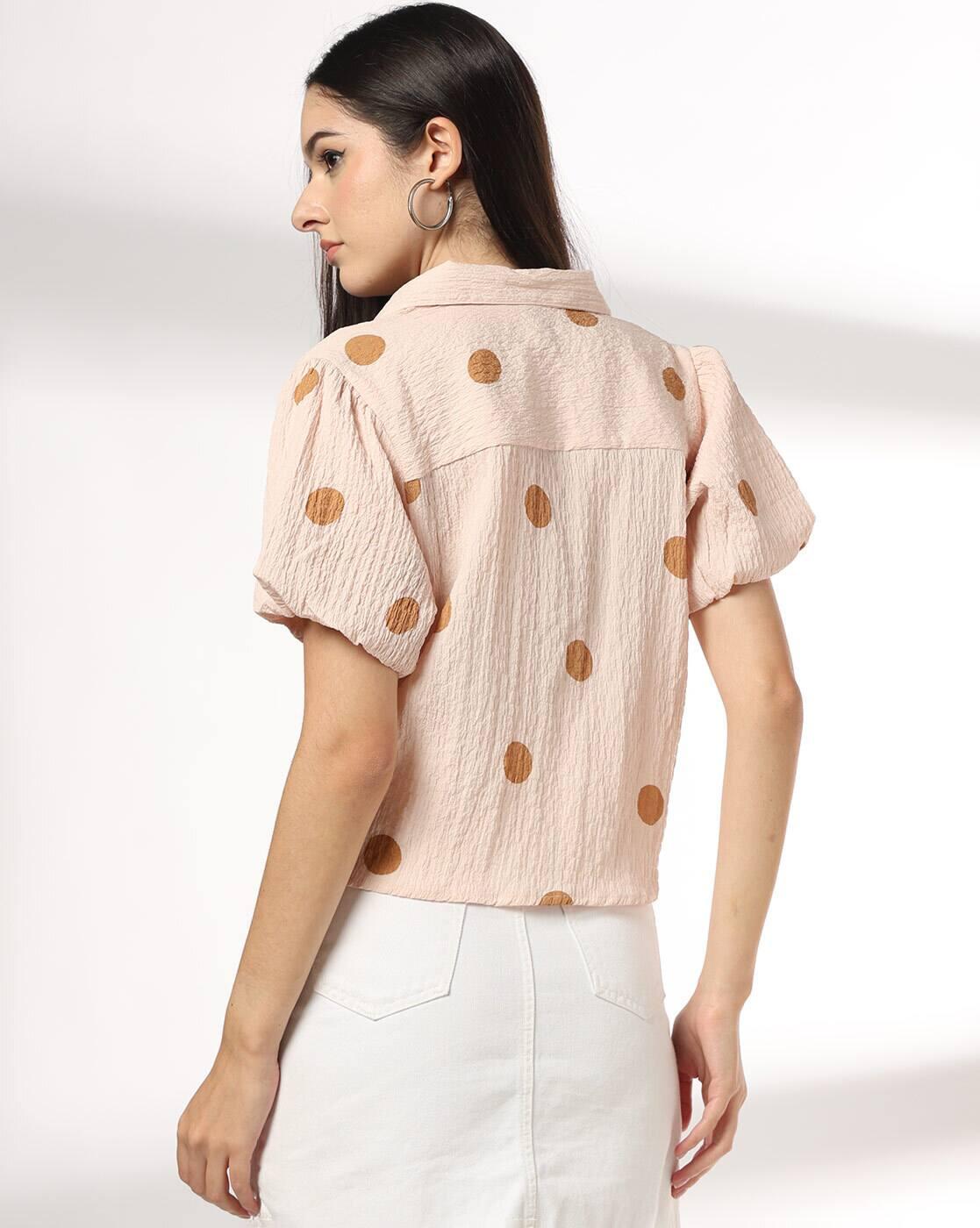 RIO | Women Polka-Dot Print Regular Fit Shirt|2