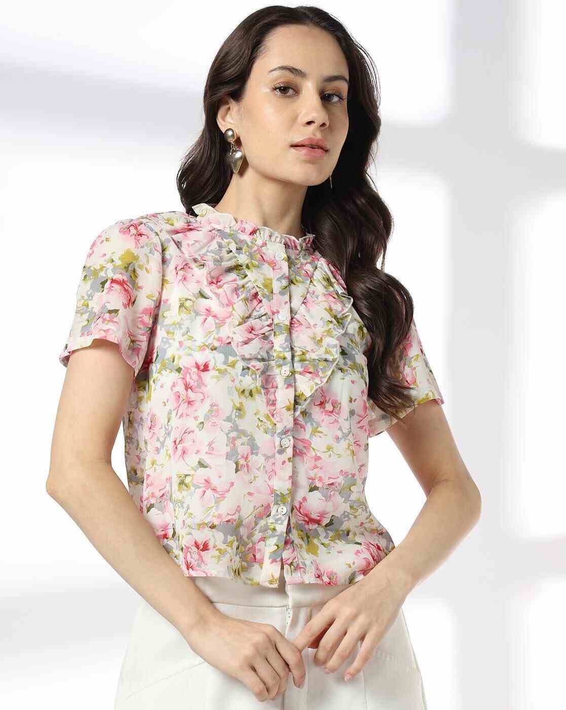 RIO | Women Regular Fit Printed Ruffle Top|3