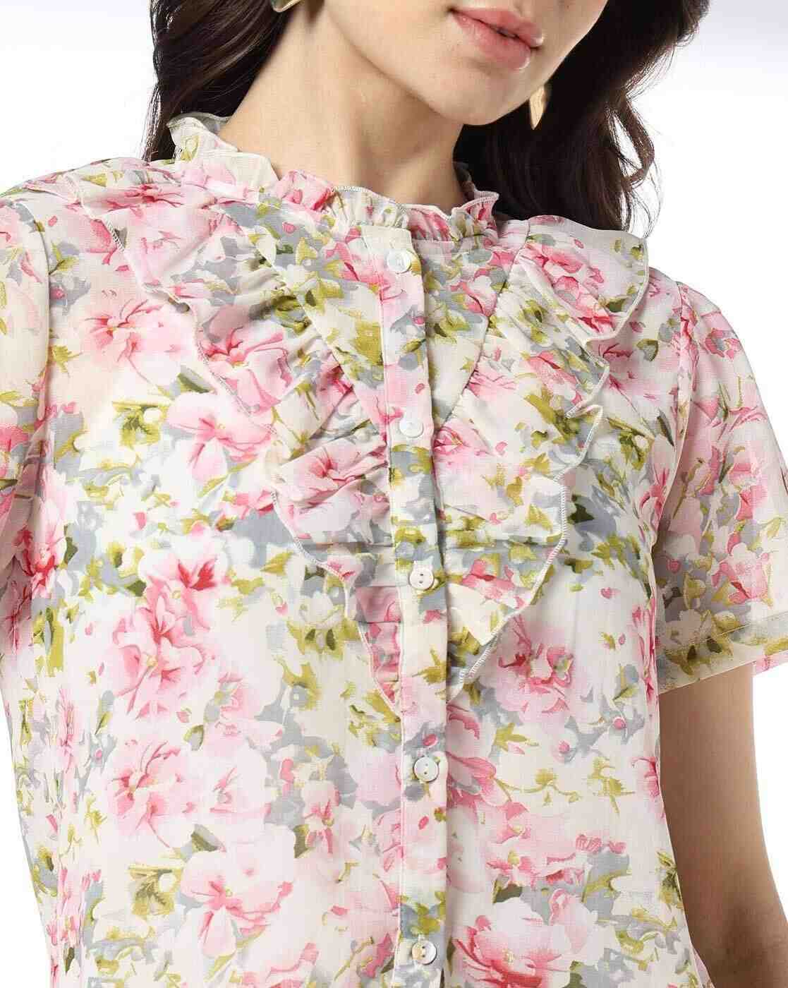 RIO | Women Regular Fit Printed Ruffle Top|4