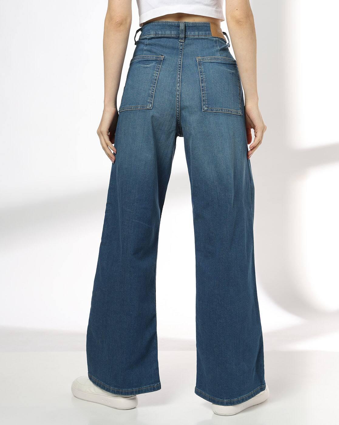 RIO | Women Mid-Wash Wide-Leg Jeans|2
