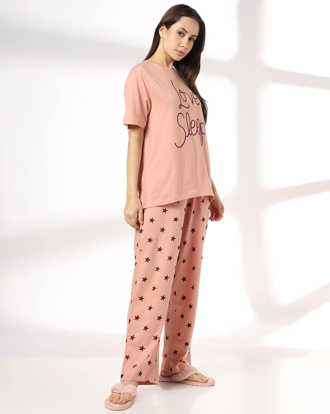 RIO | Women Graphic Print T-Shirt & Pyjamas Sets|1