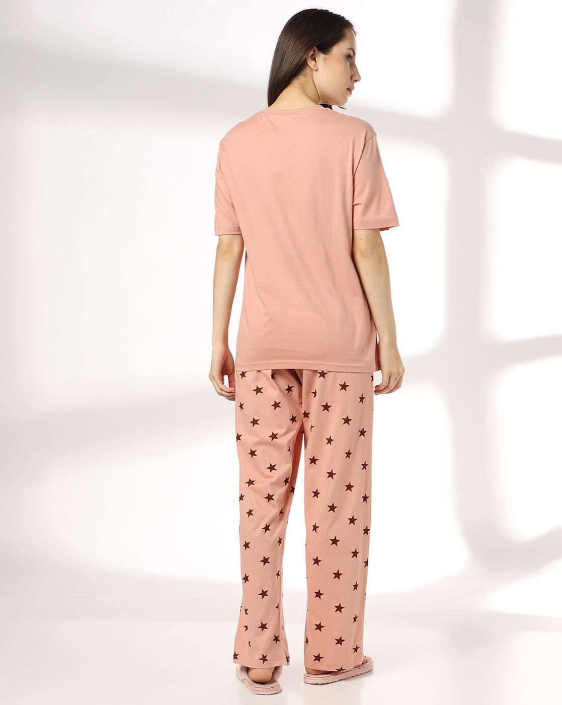 RIO | Women Graphic Print T-Shirt & Pyjamas Sets|2