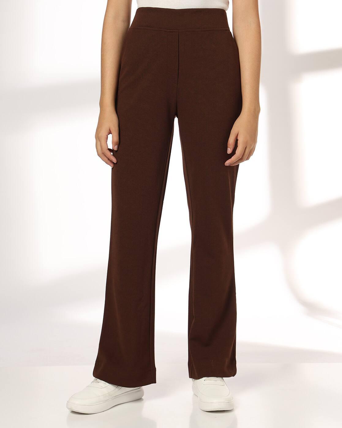 Women Straight Fit Flat-Front Pants