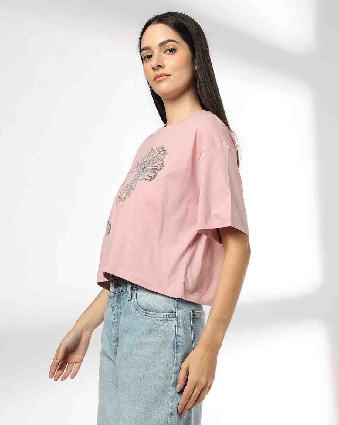 RIO | Women Embellished Relaxed Fit Crew-Neck T-Shirt|1