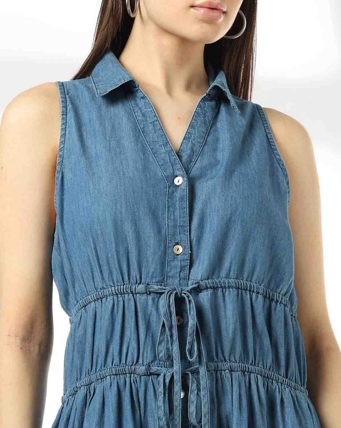 RIO | Women Lightly Washed A-Line Dress|4