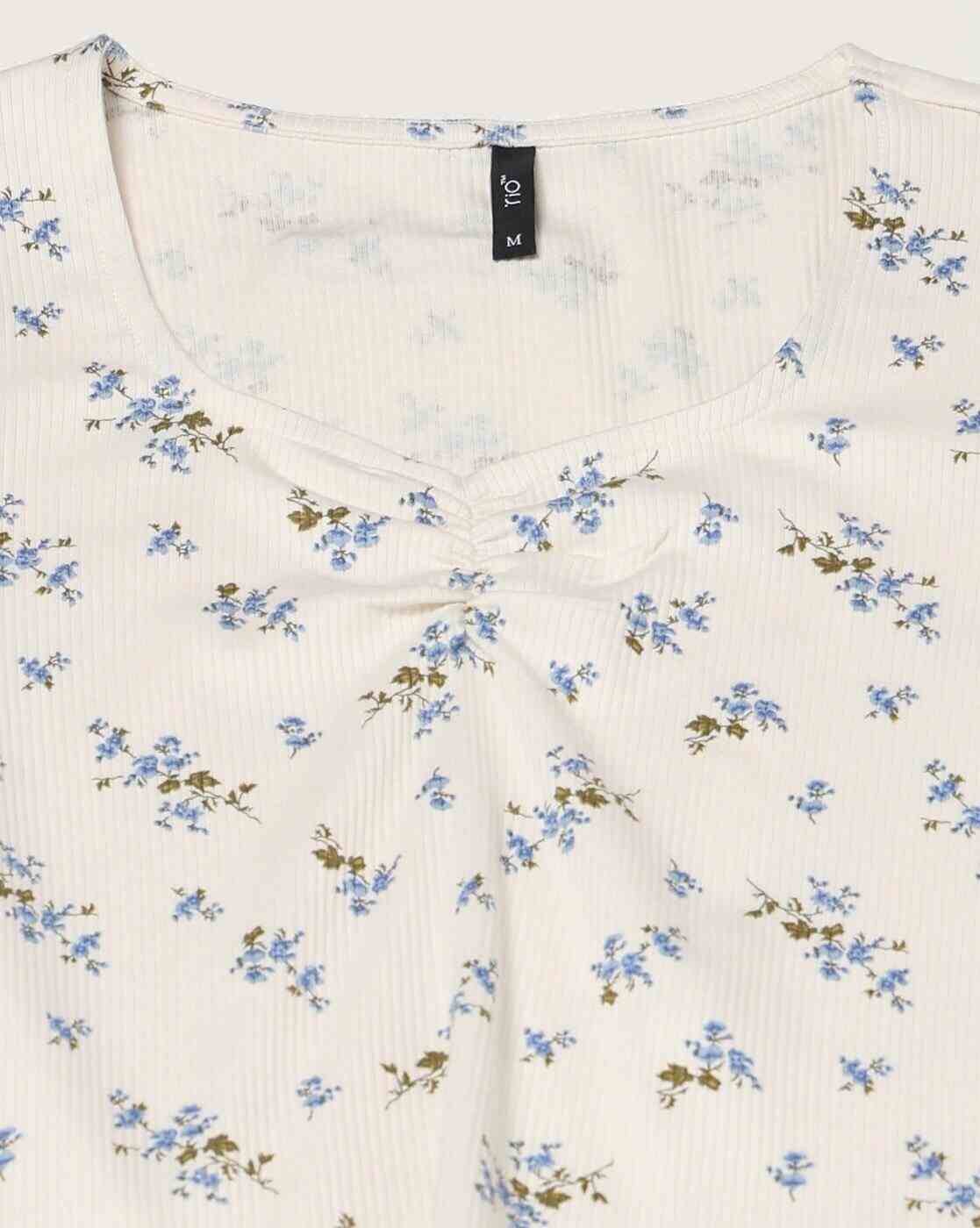 RIO | Women Floral Print Slim Fit Sweetheart-Neck T-Shirt|4