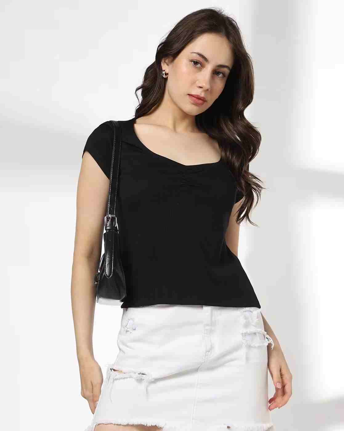 RIO | Women Slim Fit Sweetheart-Neck T-Shirt|0