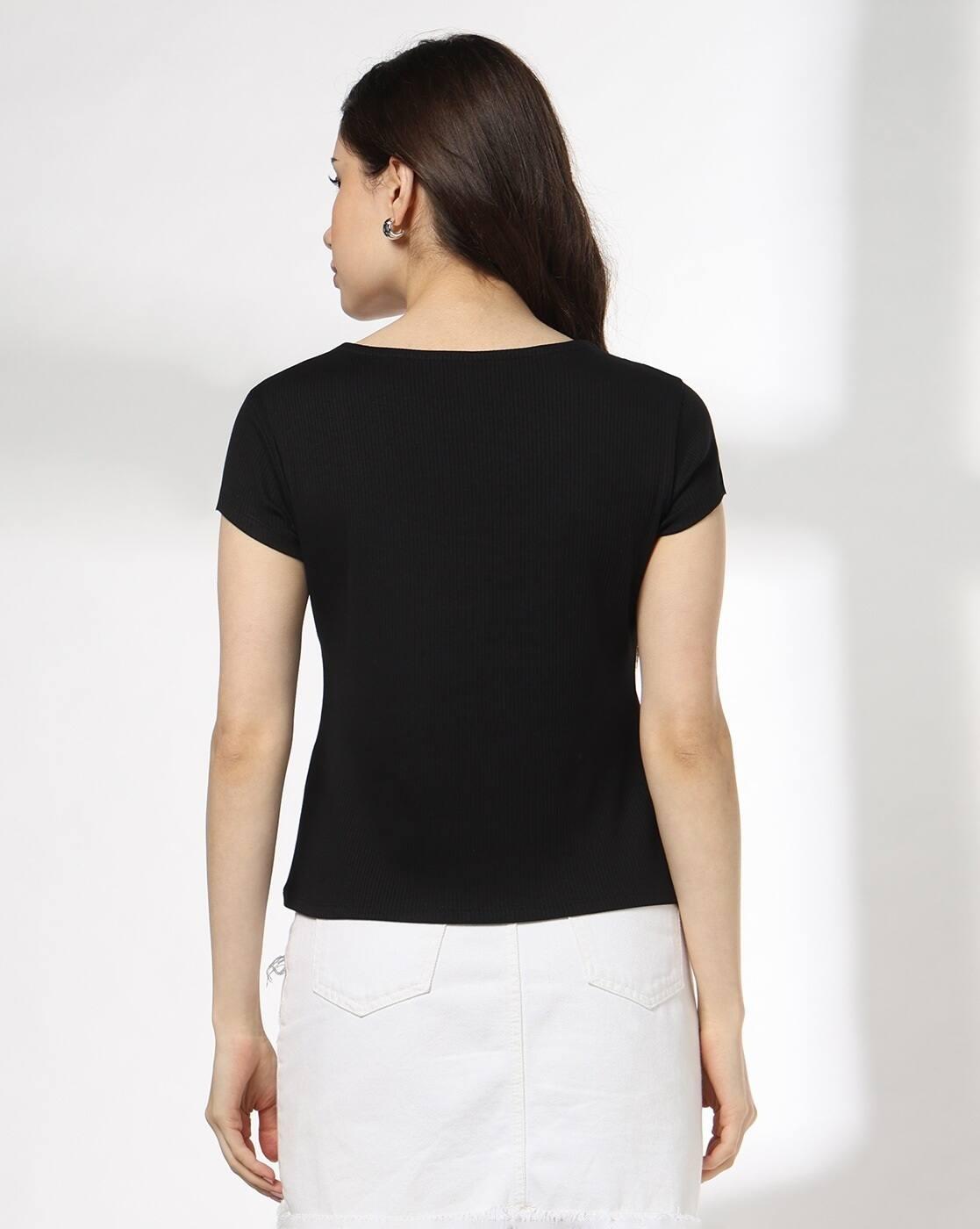 RIO | Women Slim Fit Sweetheart-Neck T-Shirt|2