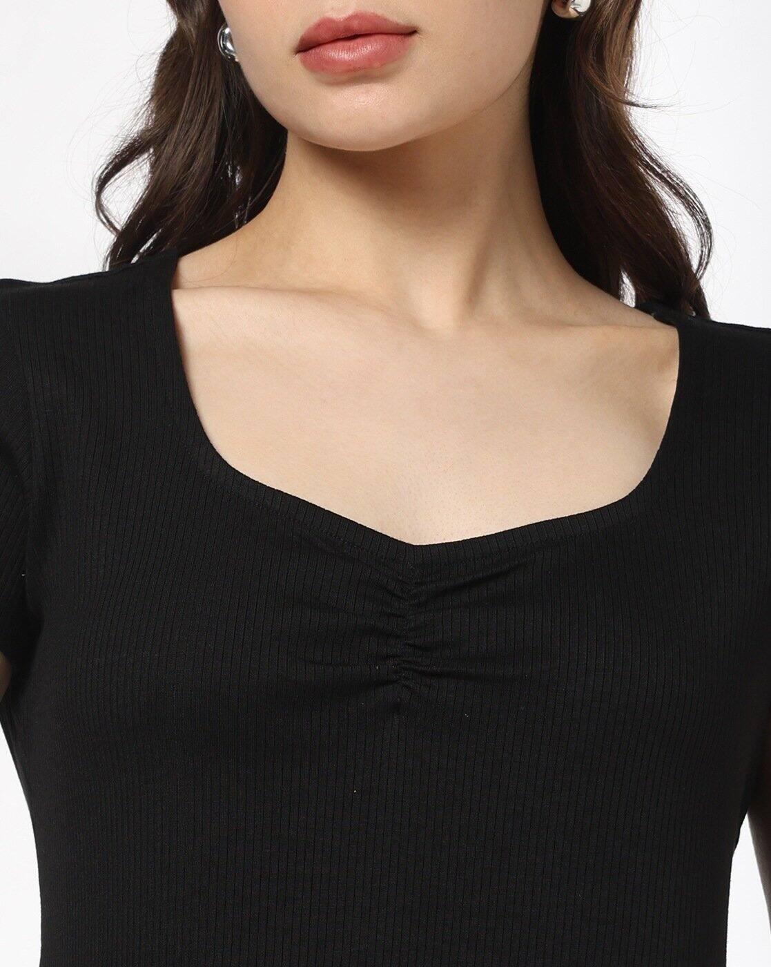 RIO | Women Slim Fit Sweetheart-Neck T-Shirt|3