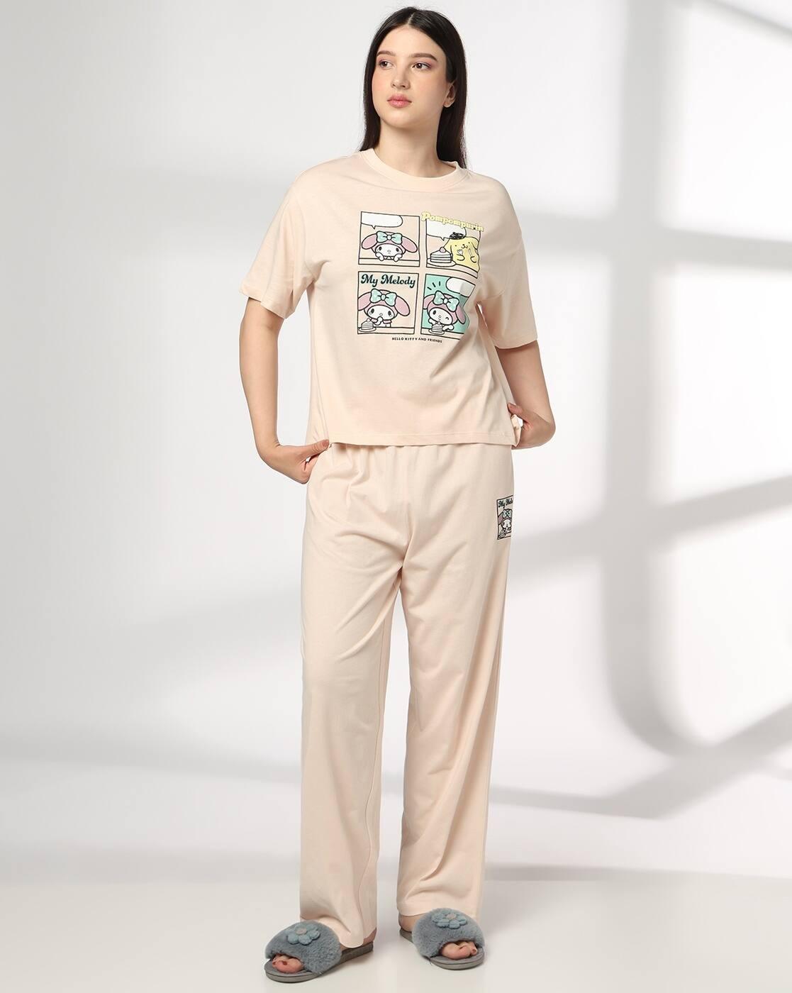 RIO | Women Graphic Print T-Shirt & Pyjamas Set|0