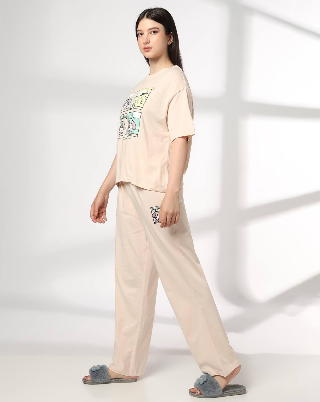 RIO | Women Graphic Print T-Shirt & Pyjamas Set|1
