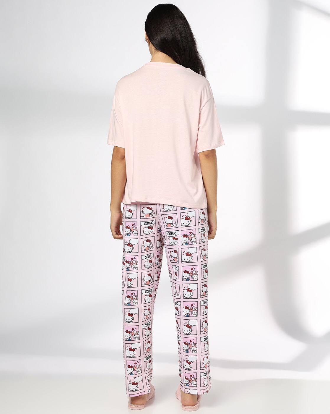 RIO | Women Hello Kitty Print T-Shirt & Pyjamas Set|2